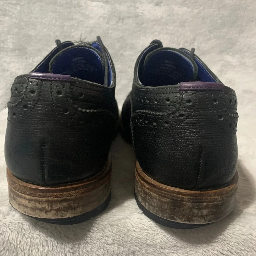 Ted Baker London Guri7 Mens 10.5 Black Leather Wingtip Brogue Oxford Shoes‎